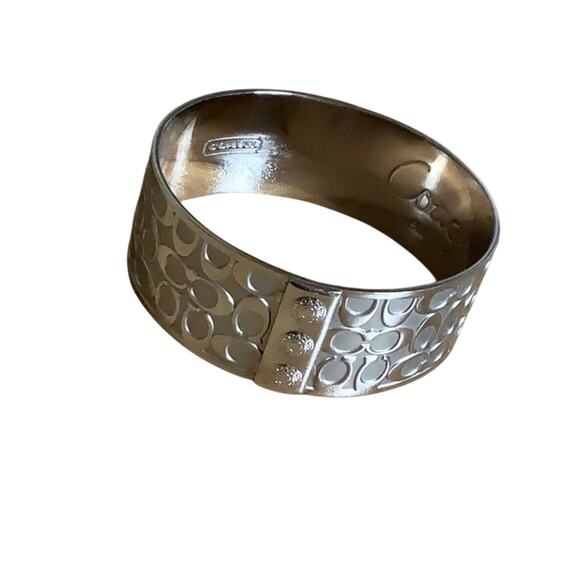 Coach Signature Silver Bangle EUC - Picture 1 of 4